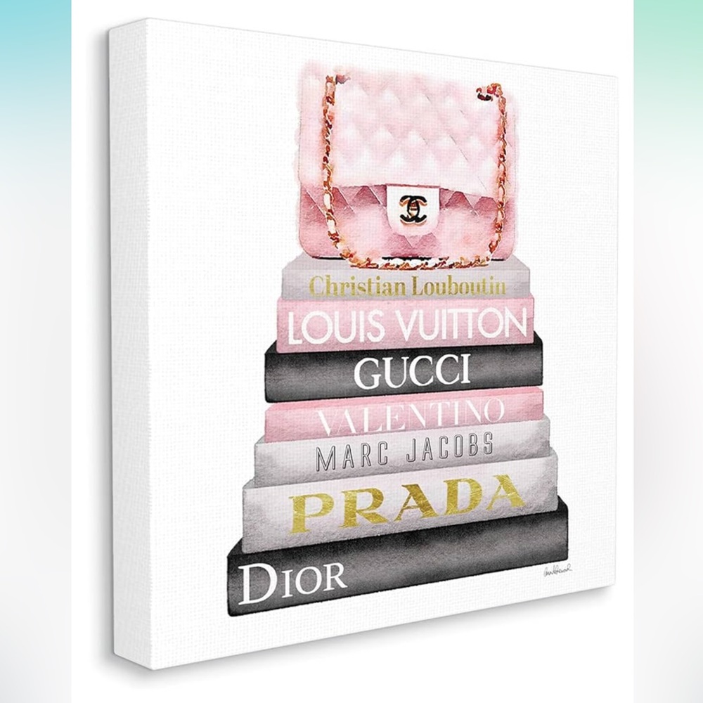 Fashion Padded Pink Bag Canvas Wall Art Design